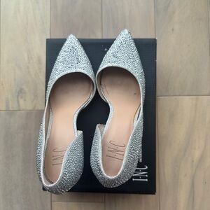 Inc Silver Rhinestone Sparkly Heels, size 8